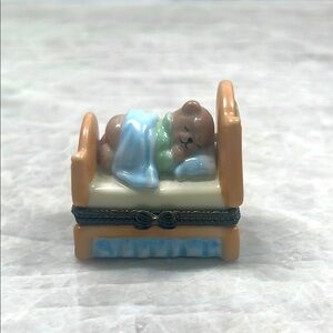 Hinged Trinket Box Small Jewelry Box Teddy Bear Themed Collectible